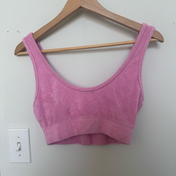 Zara Pink Fitted Crop Tank Top bubblegum pink S - Picture 4 of 5